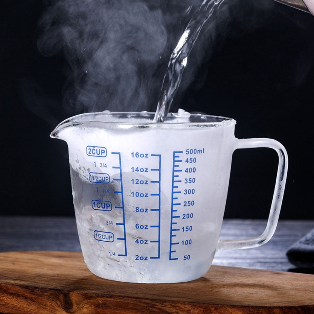 1PC Home Measuring Glass with Glass Lid Heat-resistant Glass Measuring Cup