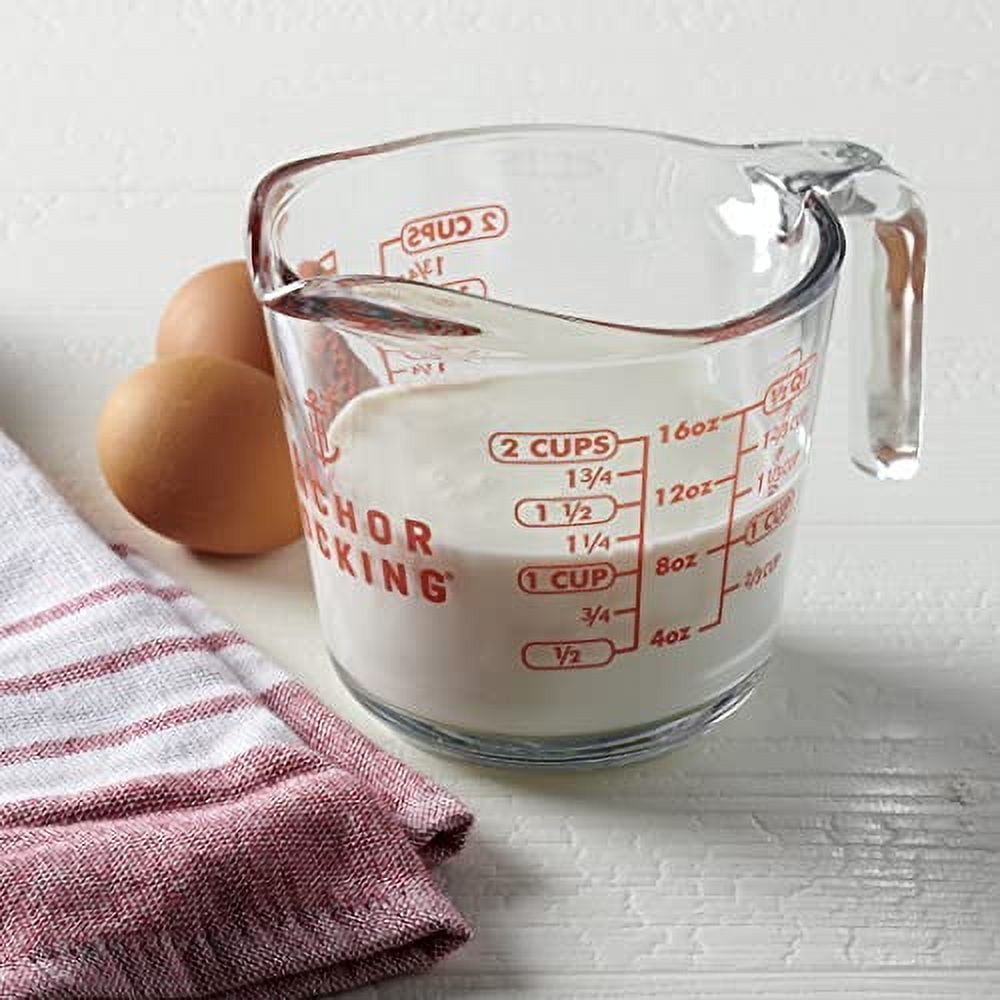 Anchor Hocking Glass Measuring Cups, 4 Piece Set (5 Ounce, 1 Cup, 2 Cup, 4 Cup liquid measuring cups) Set of 4 Clear