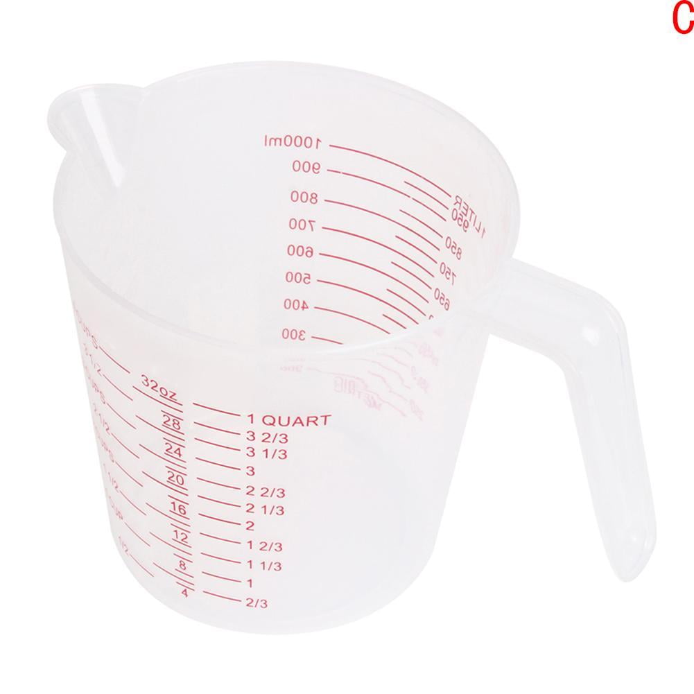 Creative Clear Plastic Liquid Measuring Scale Cup Jug pour F Beaker C6K4 Y6I1