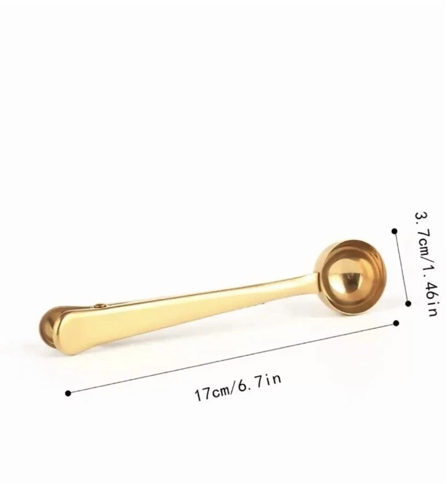 10 Pcs 2 In 1 Stainless Steel Coffee Spoon & Sealing Clip Measuring Scoop