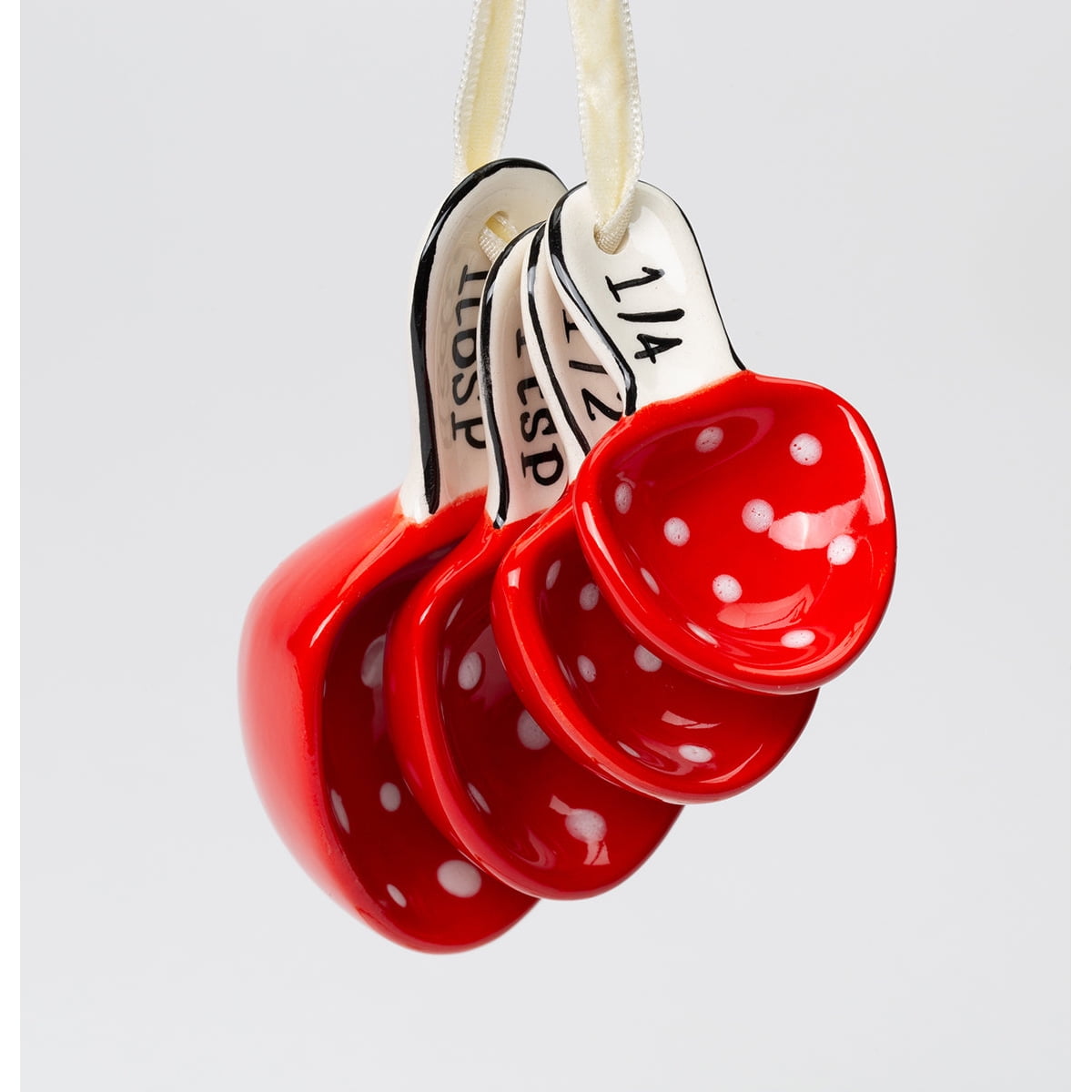 Ceramic Mushroom Measuring Spoons Set of 4 Kitchen Decor Gift for Bakers Moms