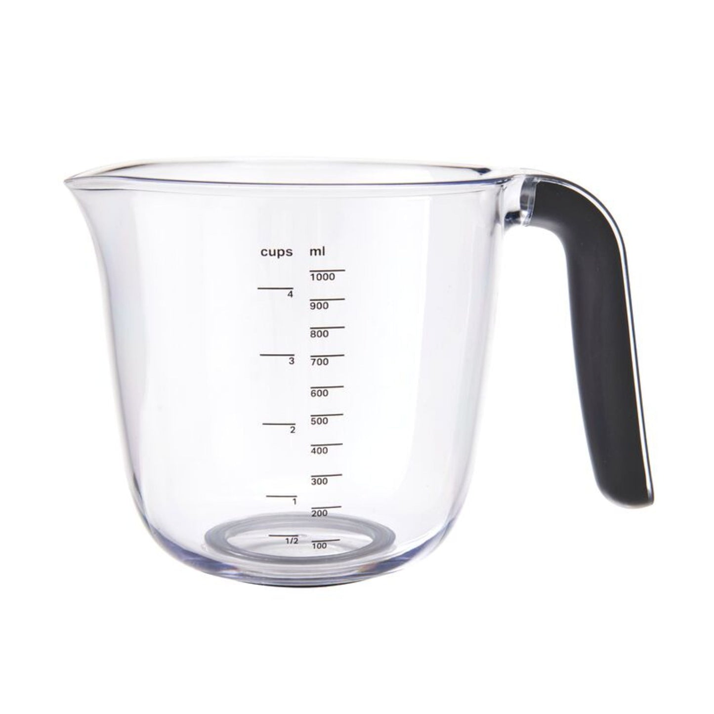 Kitchenaid Universal Clear Plastic Set of 3 Nesting Measuring Cups with Black Handle
