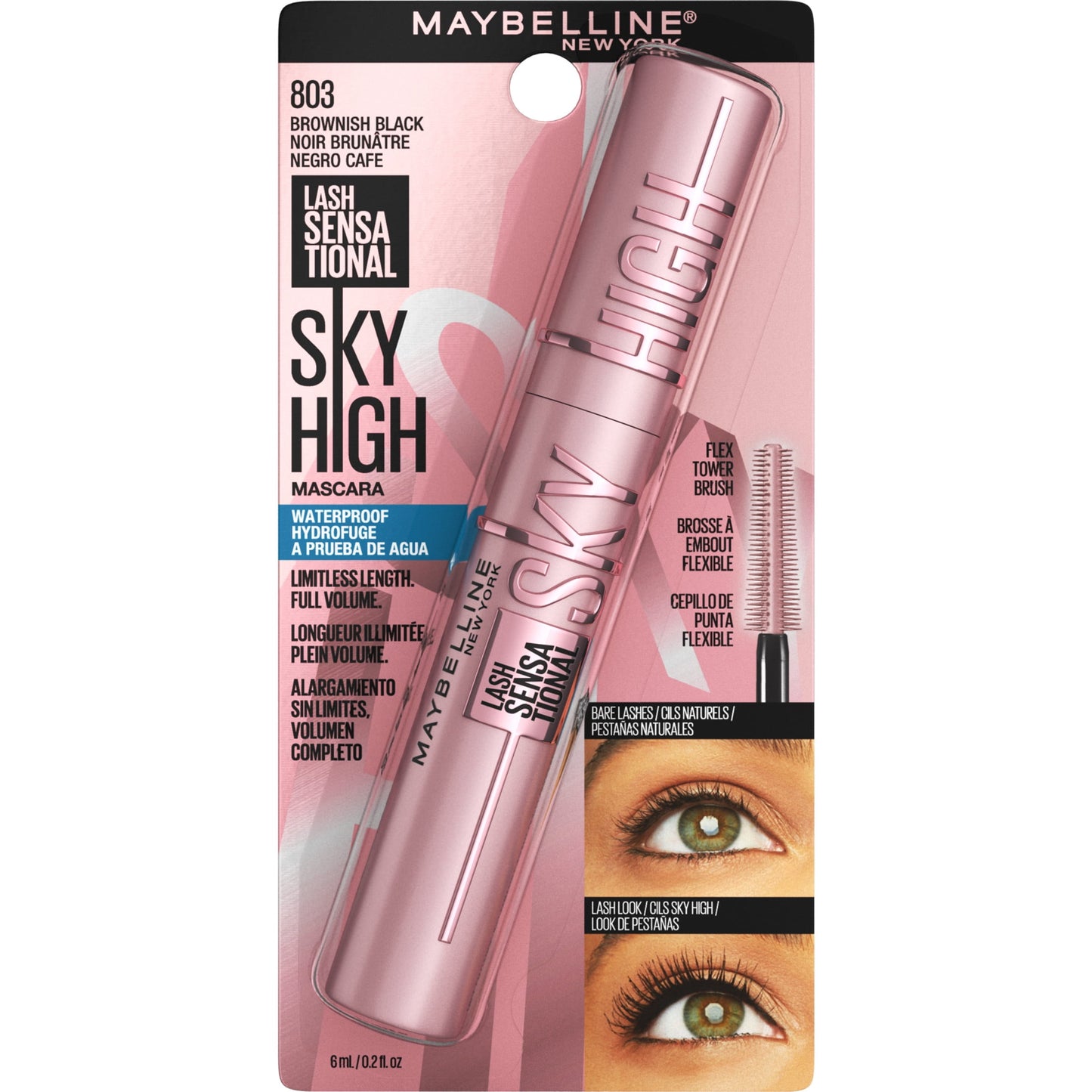 Maybelline Lash Sensational Sky High Washable Mascara, True Brown