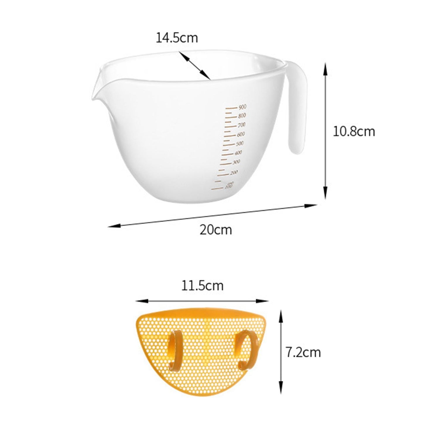 Measuring Cup Thicken Handle Large Capacity Double Sided Durable Sturdy Filter Measuring Cups for Home Living Tool Accessory