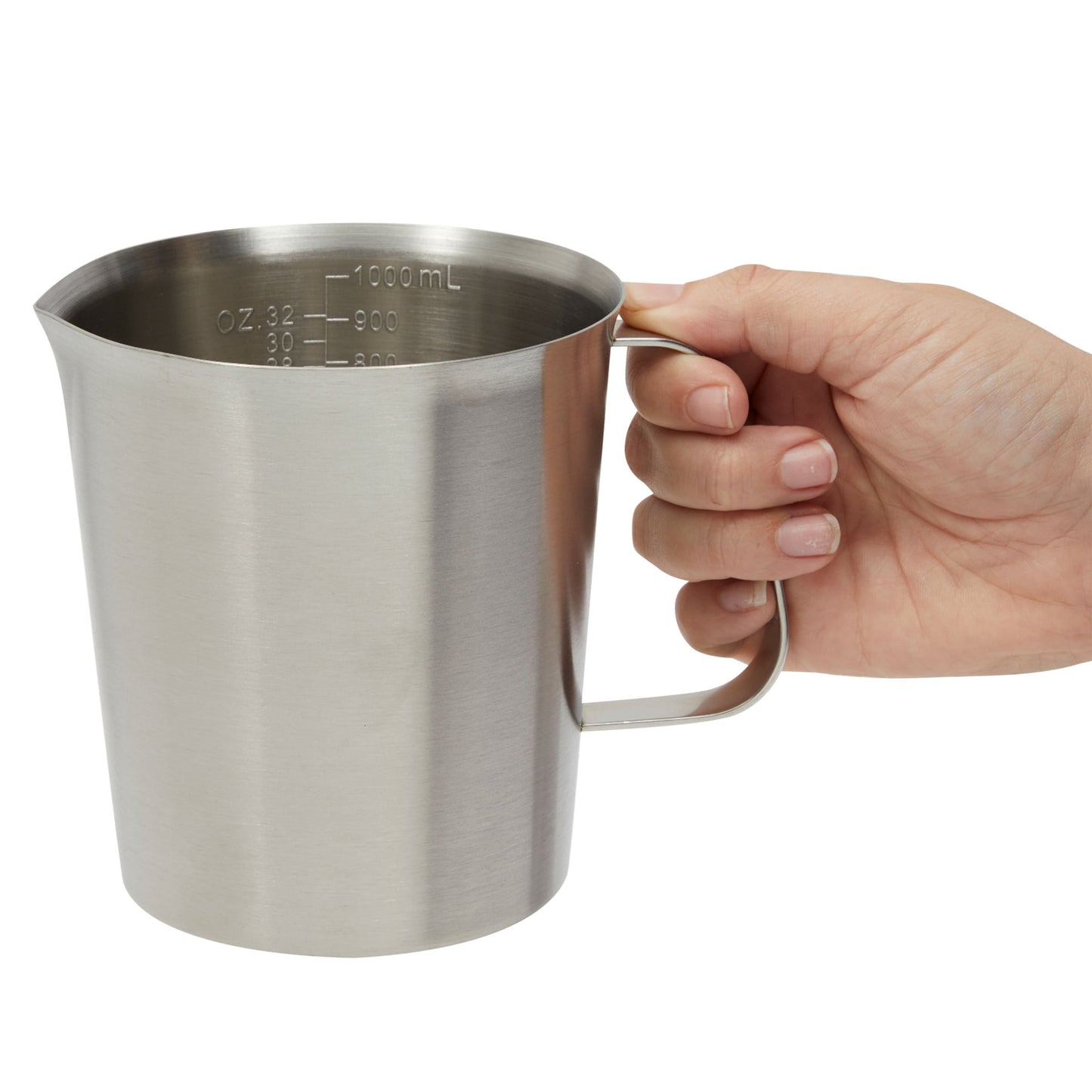 32 oz Stainless Steel Measuring Cup with Handle, 4 Cup Metal Pitcher with Ounces and Milliliters Marking (1000 ml)