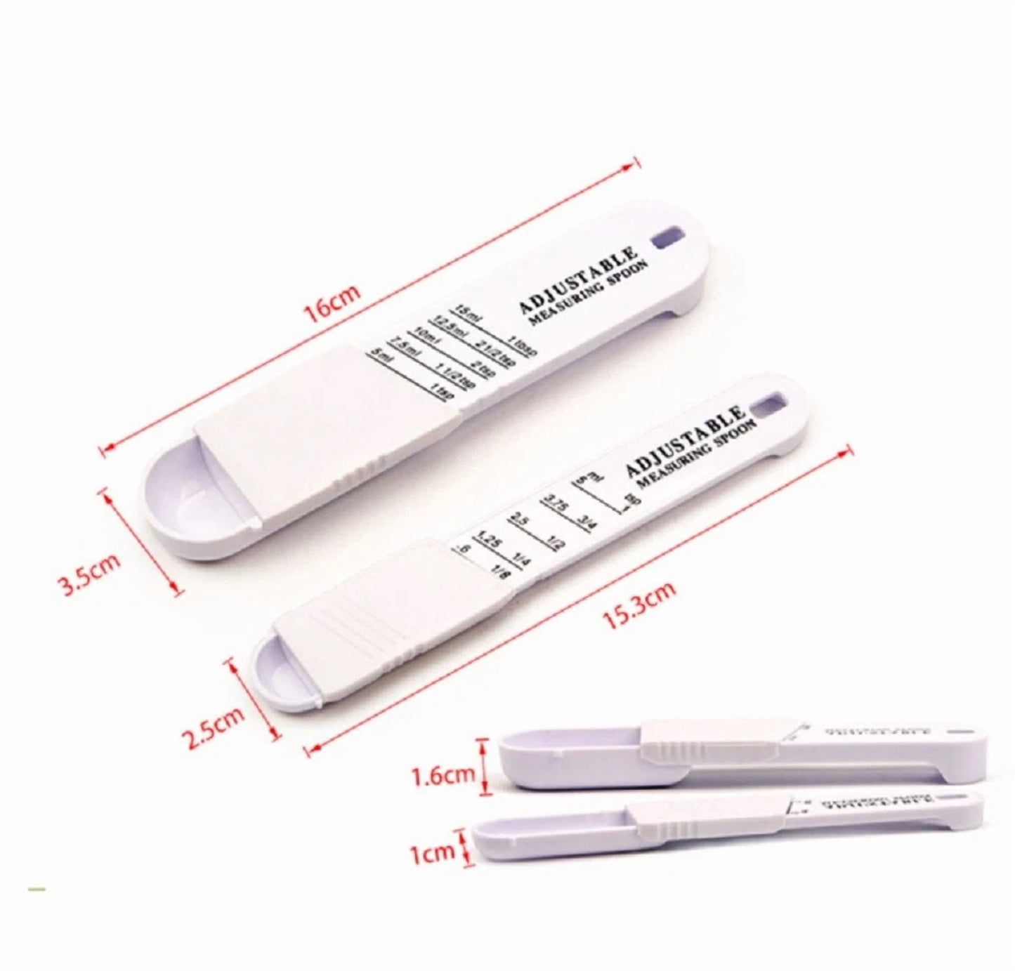 Opal-2-Pack Adjustable Measuring Spoon Set– Teaspoon & Tablespoon Kitchen Baking Tool