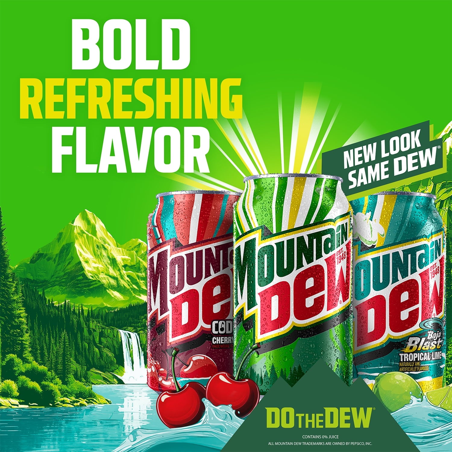 Mountain Dew Citrus Soda, 12 fl oz 24 Pack Cans