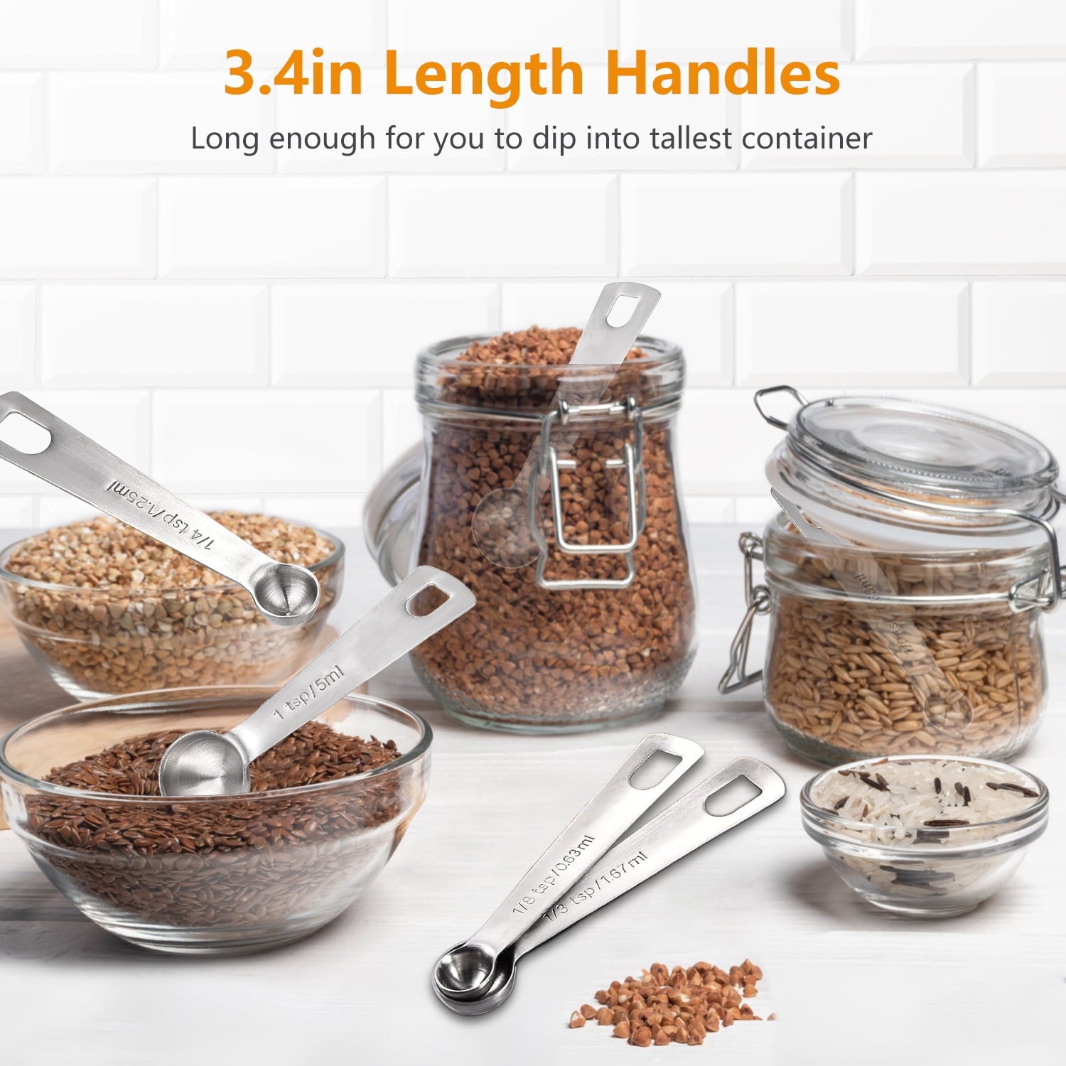 Rirool Stainless Steel Measuring Spoons Set of 9 Piece - Accurate Measurement for Cooking and Baking - Durable and Rust-Resistant Kitchen Tools