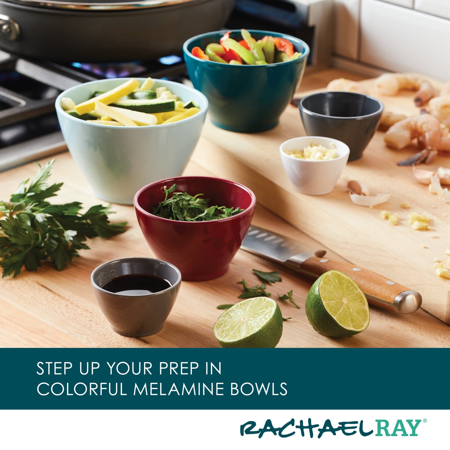 Rachael Ray Create Delicious Melamine Nesting Measuring Cups, 6-Piece, Assorted Colors