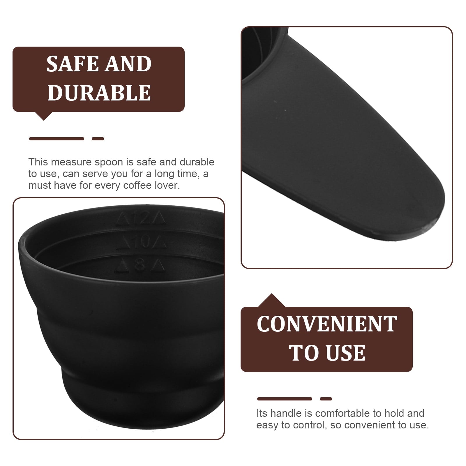 1/4 Cup Scoop 5Pcs Measure Spoon Scale Design Measure Spoon Measuring Spoon with Short Handle for Coffee Bar