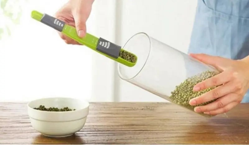 9 in 1 Adjustable Measuring Spoon by CMC Products – Space Saver Tool – Precise Measurements – Double Sided Gram & ML Measuring Spoon for Dry or Liquid Ingredients Metering Spoons