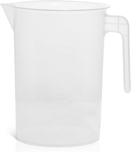 1 Gallon Measuring Pitcher | 3.785 Liter Shatterproof Plastic Large Graduated Mixing Pitchers, 1 Gallon (128 Fl Oz)