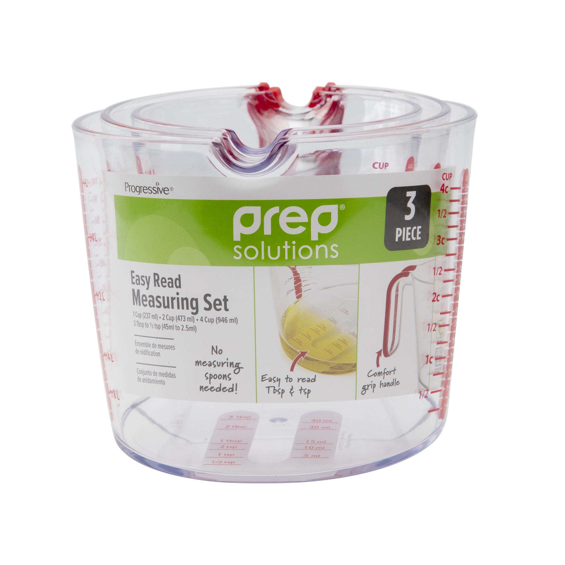 PrepSolutions 3 Piece Liquid Measuring Cup Set
