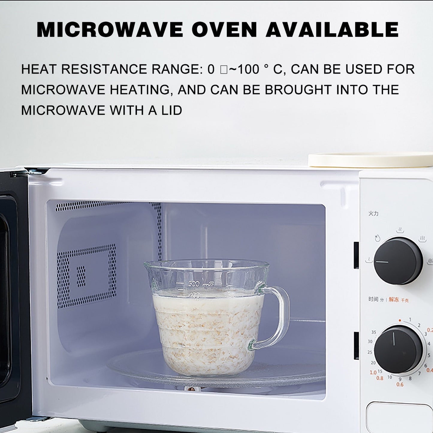 Modern Transparent Baking Measuring Cup Microwaveable Glass Cooking Cup with Handle Home Kitchen Baking Bowl