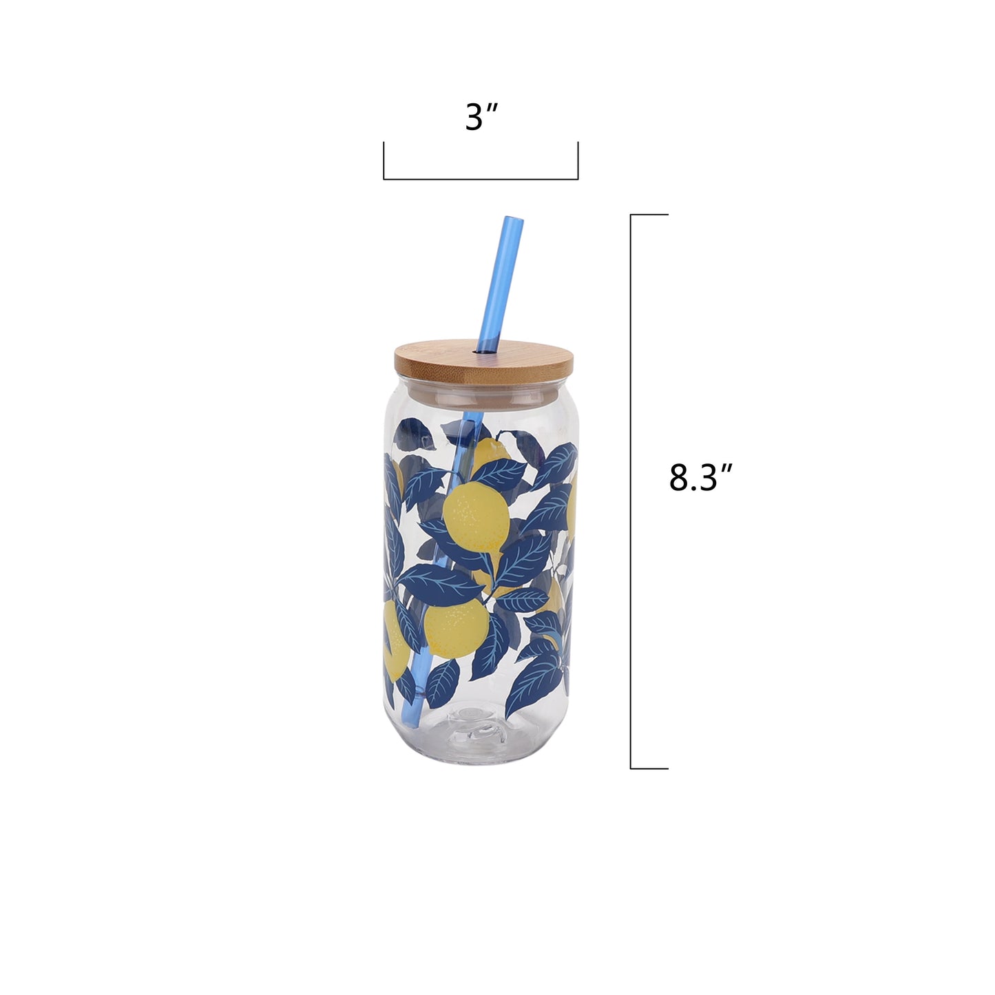Mainstays by Becky G. & Alejandra 20-Ounce Acrylic Can Shape Tumbler, Lemon & Blue