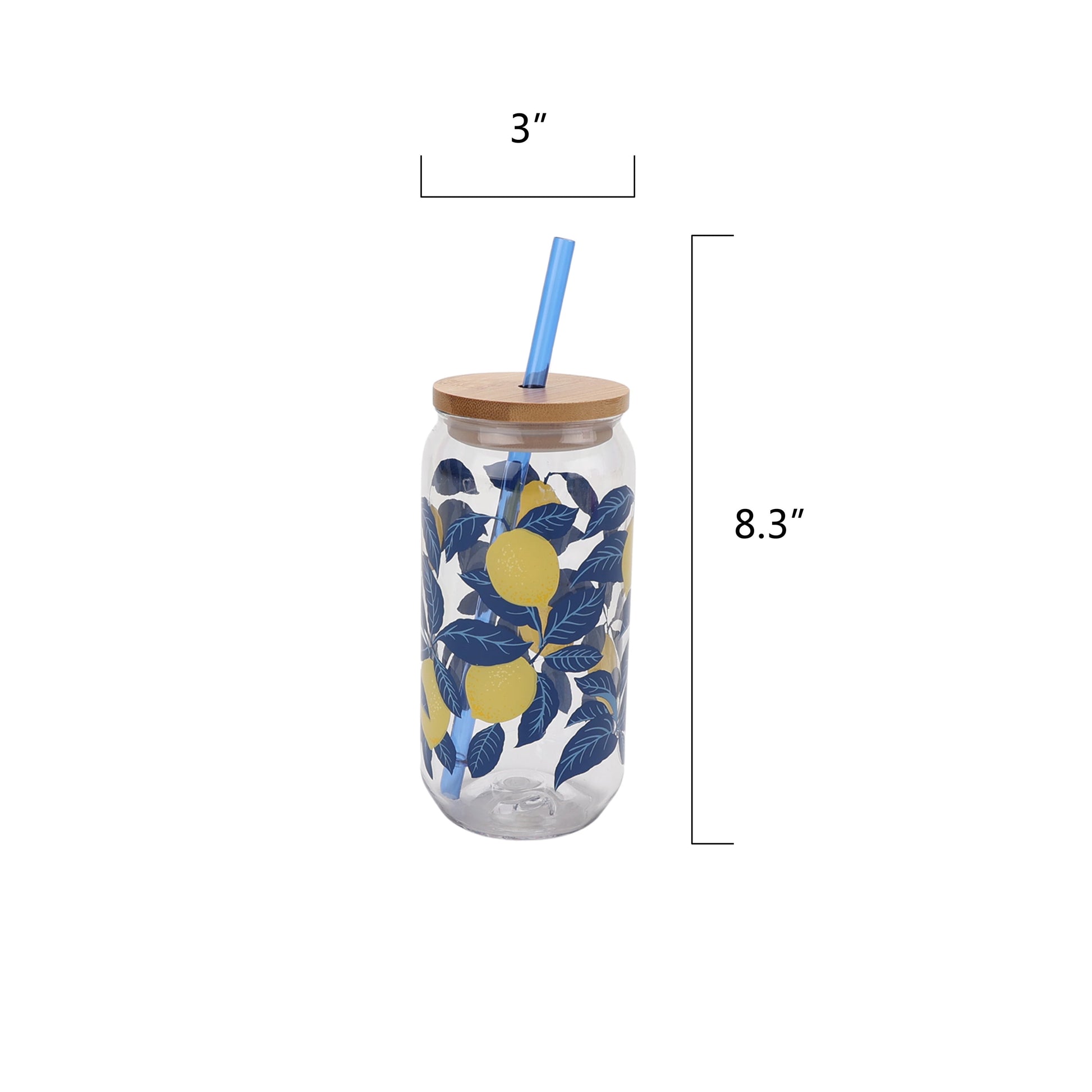 Mainstays by Becky G. & Alejandra 20-Ounce Acrylic Can Shape Tumbler, Lemon & Blue