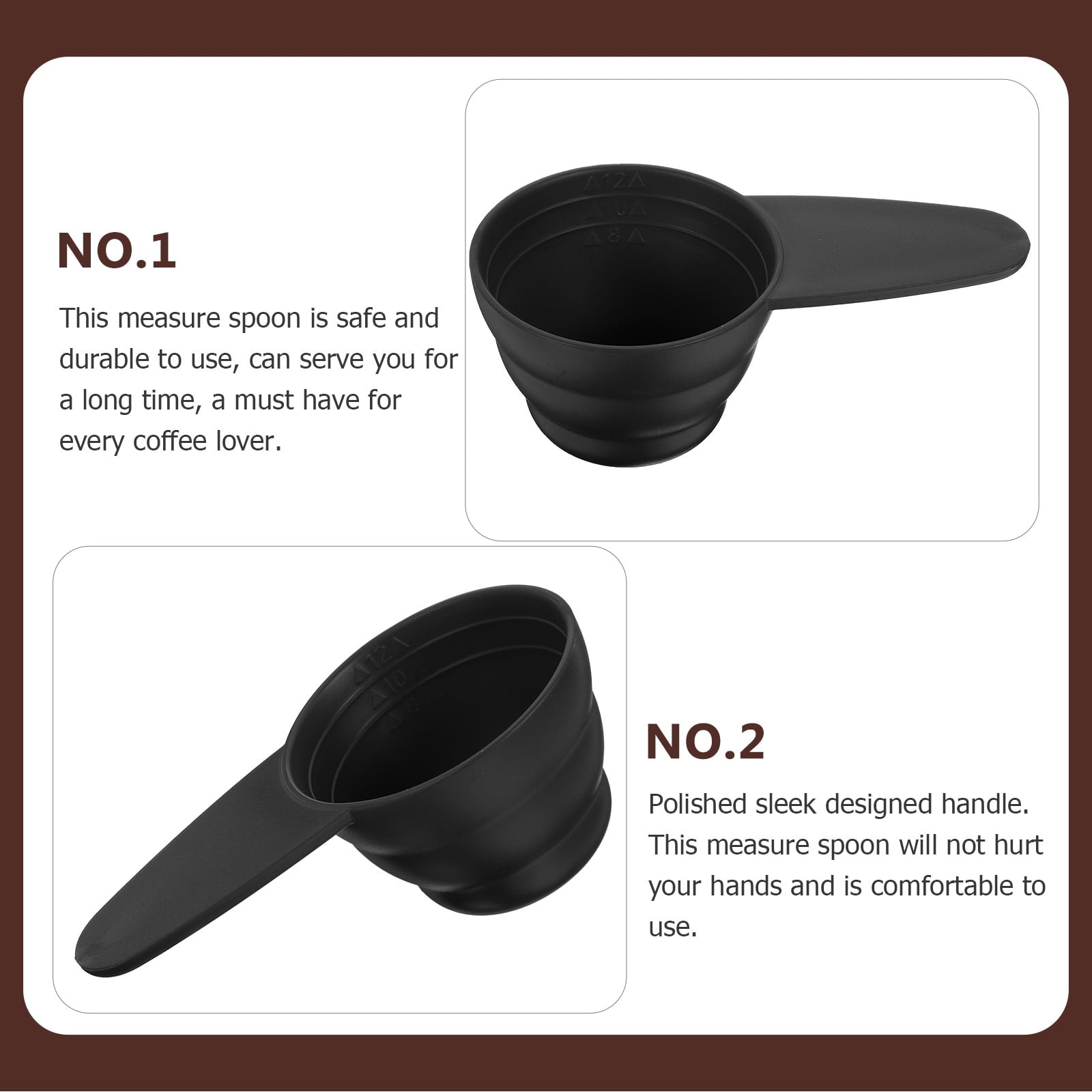 1/4 Cup Scoop 5Pcs Measure Spoon Scale Design Measure Spoon Measuring Spoon with Short Handle for Coffee Bar
