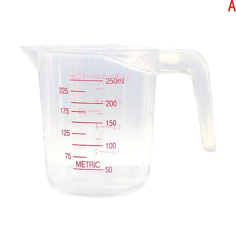 Creative Clear Plastic Liquid Measuring Scale Cup Jug pour F Beaker C6K4 Y6I1