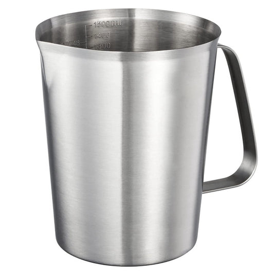 304 Stainless Steel Measuring Cup with Handle and Pour Lip, Metal Pitcher Oz ML Marking, 48OZ/1500 ML- 6 Cup)