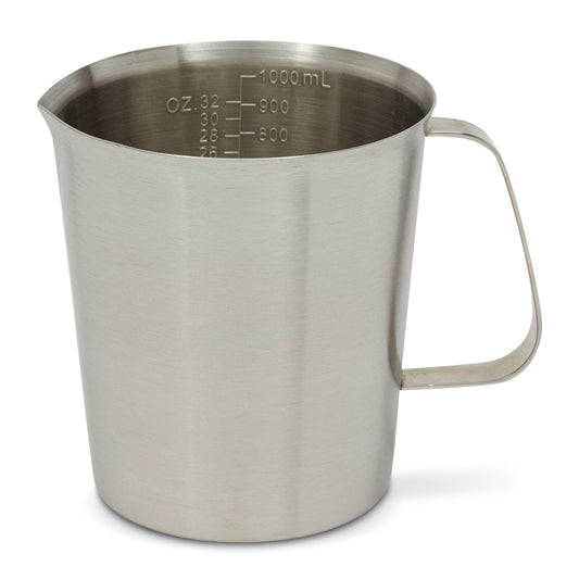 32 oz Stainless Steel Measuring Cup with Handle, 4 Cup Metal Pitcher with Ounces and Milliliters Marking (1000 ml)