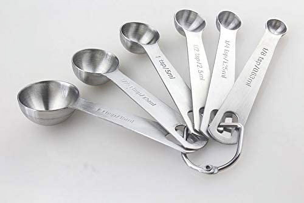 TECHTONGDA Stainless Steel Measuring Spoons Set 6 Pieces New