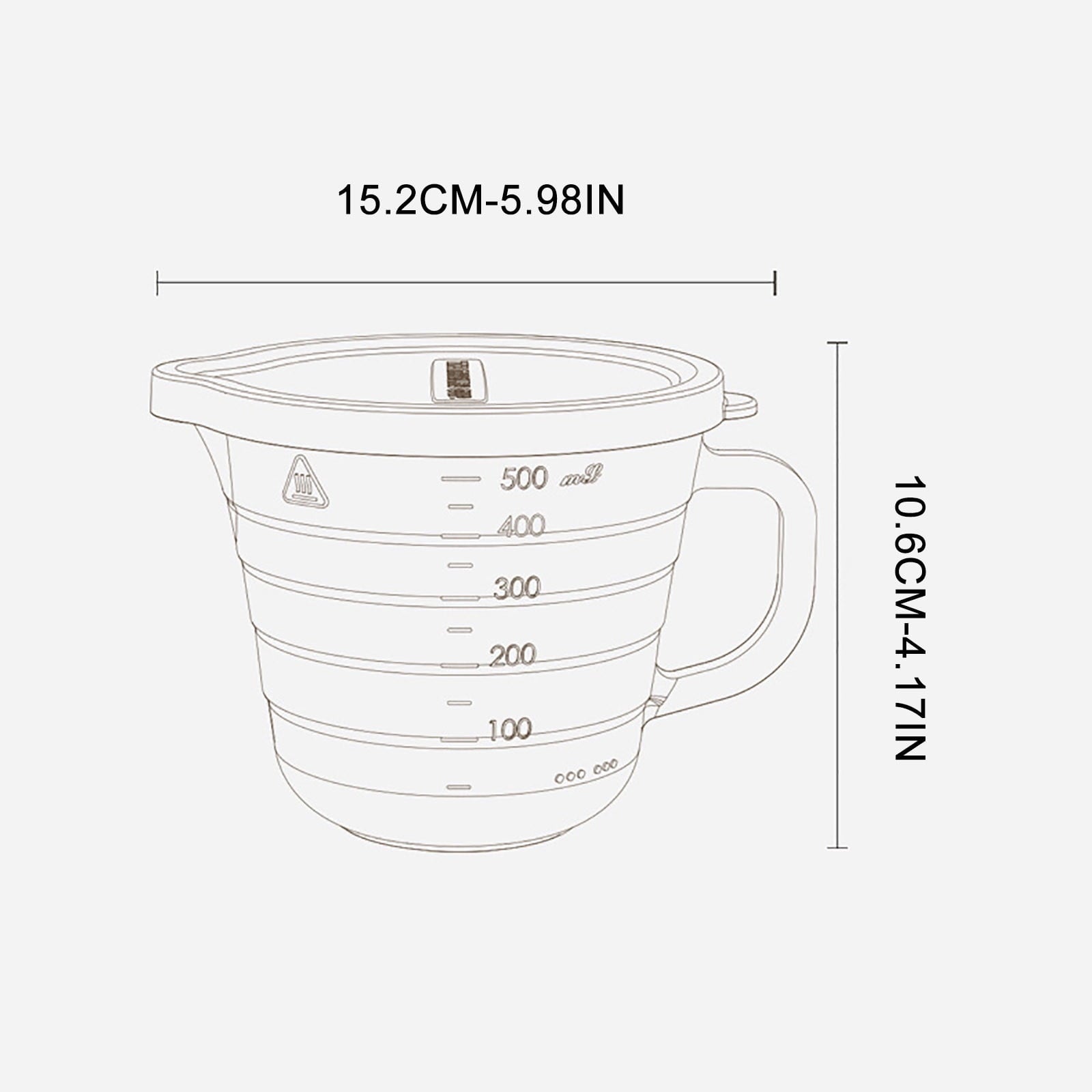 Modern Transparent Baking Measuring Cup Microwaveable Glass Cooking Cup with Handle Home Kitchen Baking Bowl