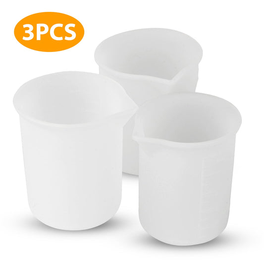 3pcs 100ml Silicone Measuring Cups for Resin, TSV Resin Mixing Cups Non-Stick, Reusable Mixing Cups  for Epoxy Resin, Art, Waxing