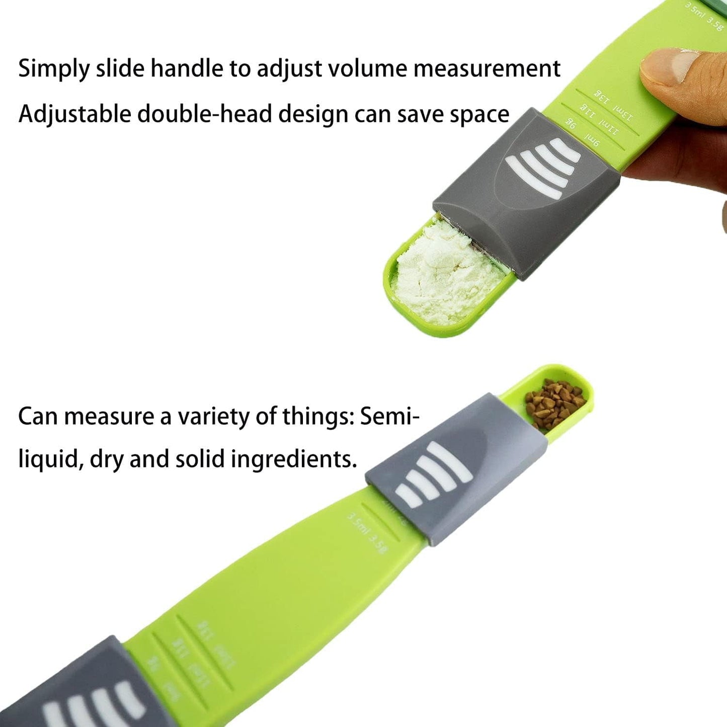9 in 1 Adjustable Measuring Spoon by CMC Products – Space Saver Tool – Precise Measurements – Double Sided Gram & ML Measuring Spoon for Dry or Liquid Ingredients Metering Spoons