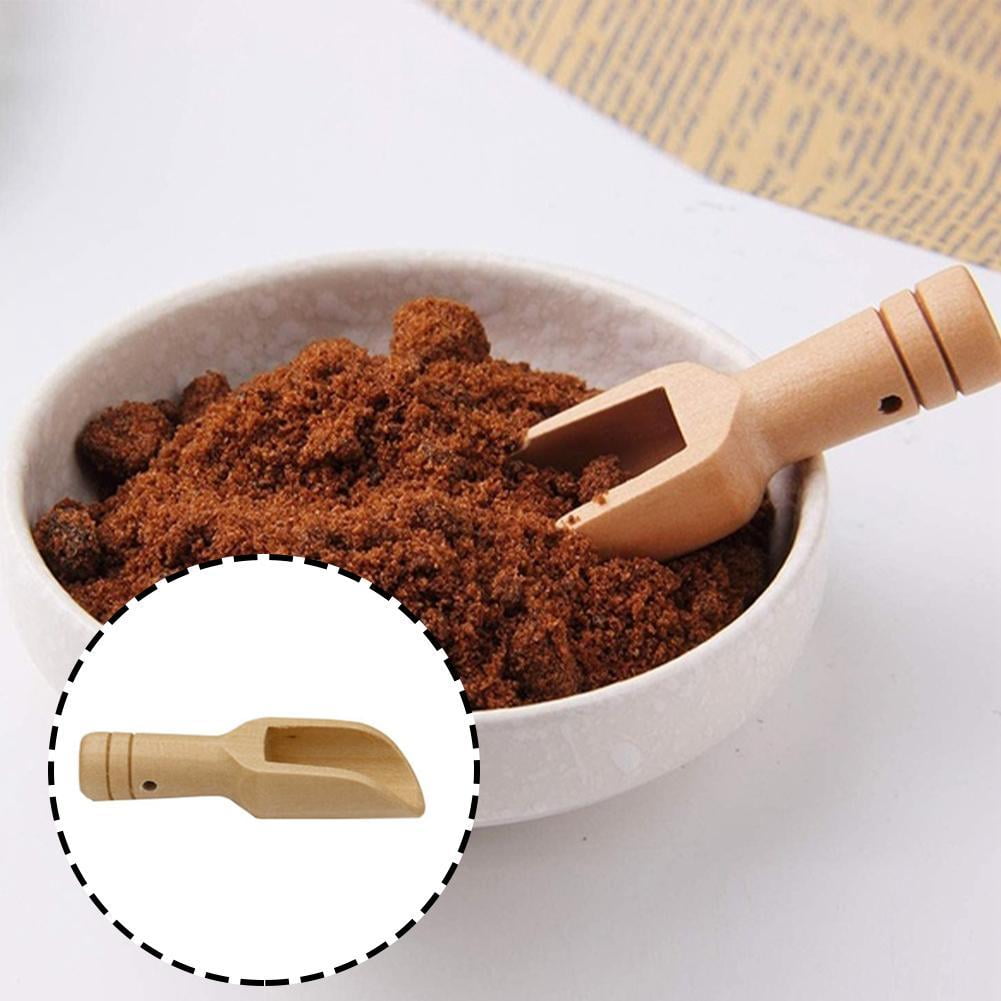 HUNM Mini Wooden Spoons,Mini Wooden Salt Scoop, Small Bath Salt Spoons, Tea Scoop, Salt Sugar Coffee Spoon Kitchen Cooking Tool Z9N5