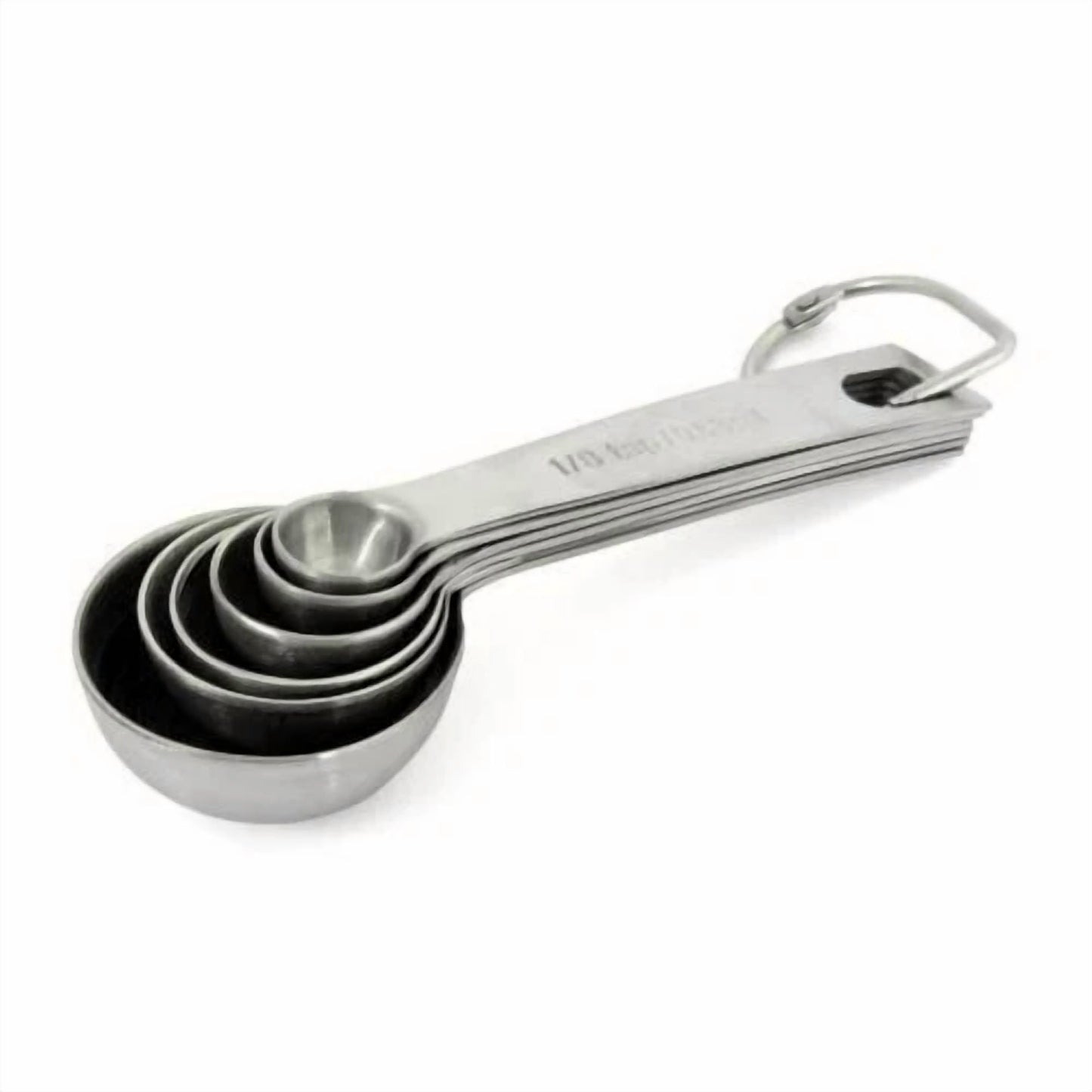 6Pcs Stainless Steel Measuring Spoons Silver Kitchen Food Baking Tools 0.6-15Ml