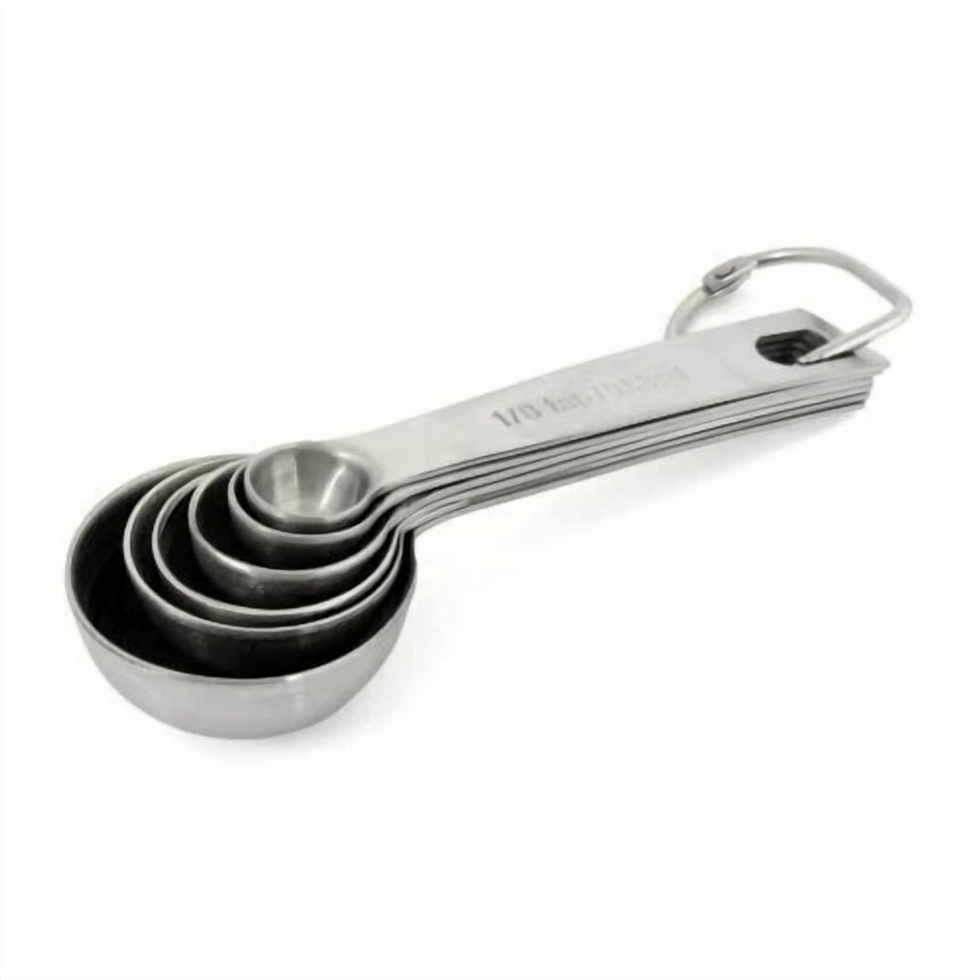6Pcs Stainless Steel Measuring Spoons Silver Kitchen Food Baking Tools 0.6-15Ml