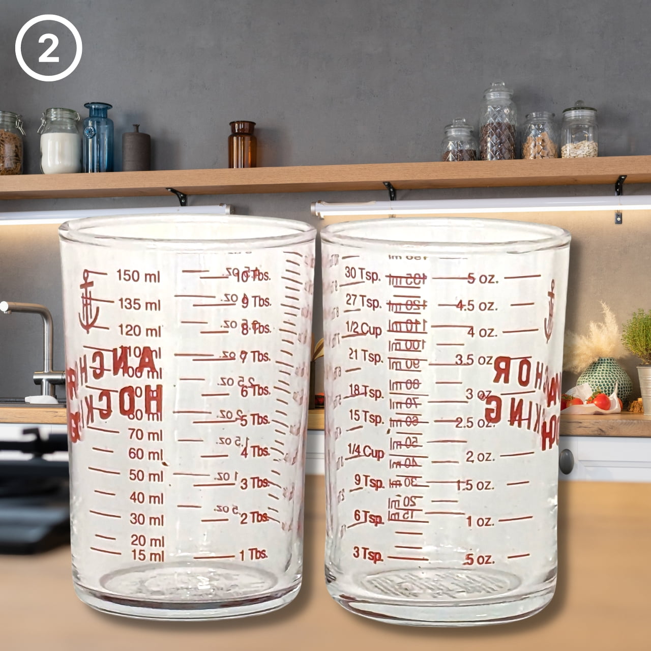 Anchor Hocking 91016l12 5 Oz Glass Measuring Glass (Pack of 2)