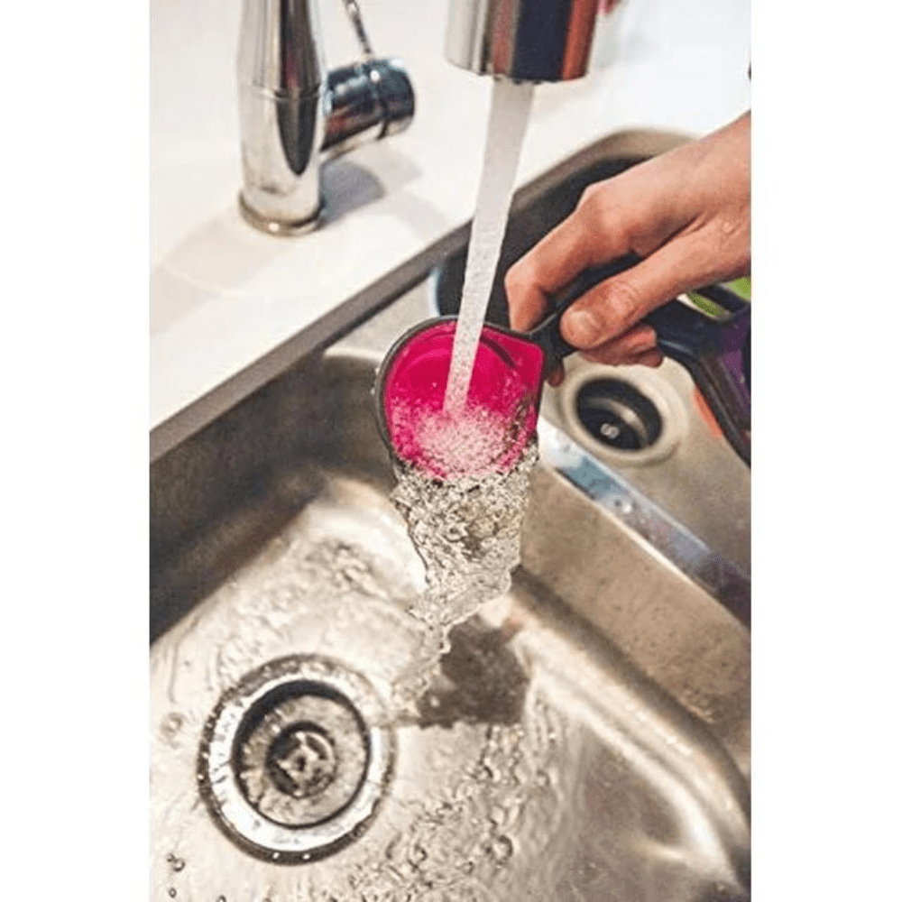 Ingeniuso Pink Collapsible Measuring Cups Set - Silicone with Citrus Strainer
