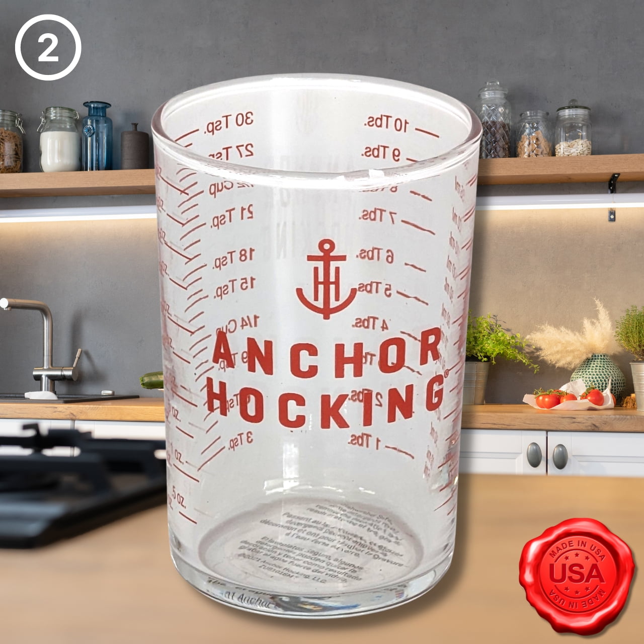 Anchor Hocking 91016l12 5 Oz Glass Measuring Glass (Pack of 2)