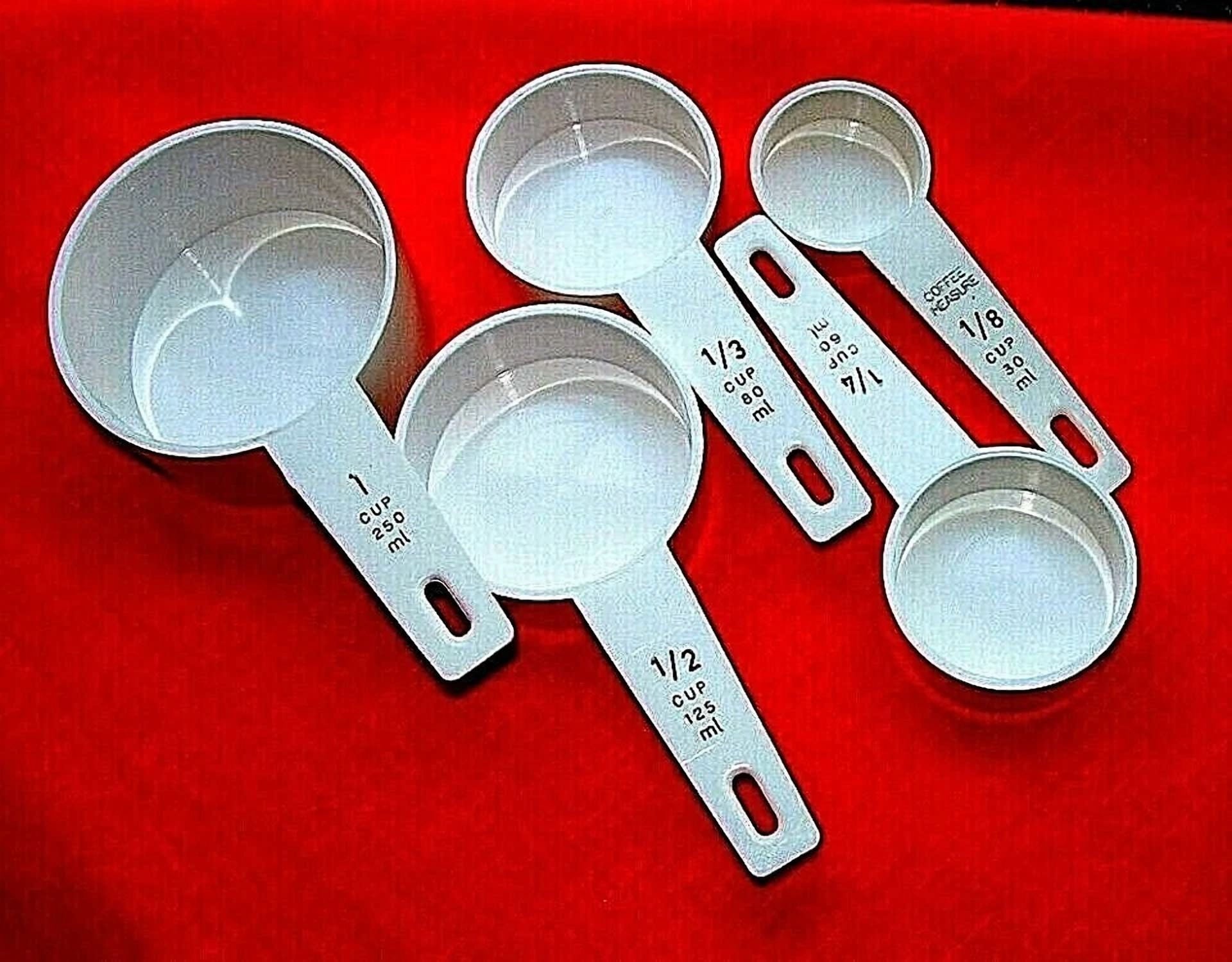 Quality Tools Stackable Melamine Measuring Cups W Coffee Scoop White 5Pcs