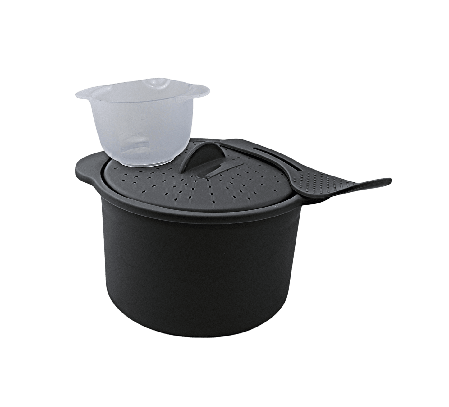 Dependable Industries Inc. Essentials Multi Use Microwave Rice and Grain Cooker Vegetable Steamer with Mixing Serving Paddle and Measuring Cup  2.7L