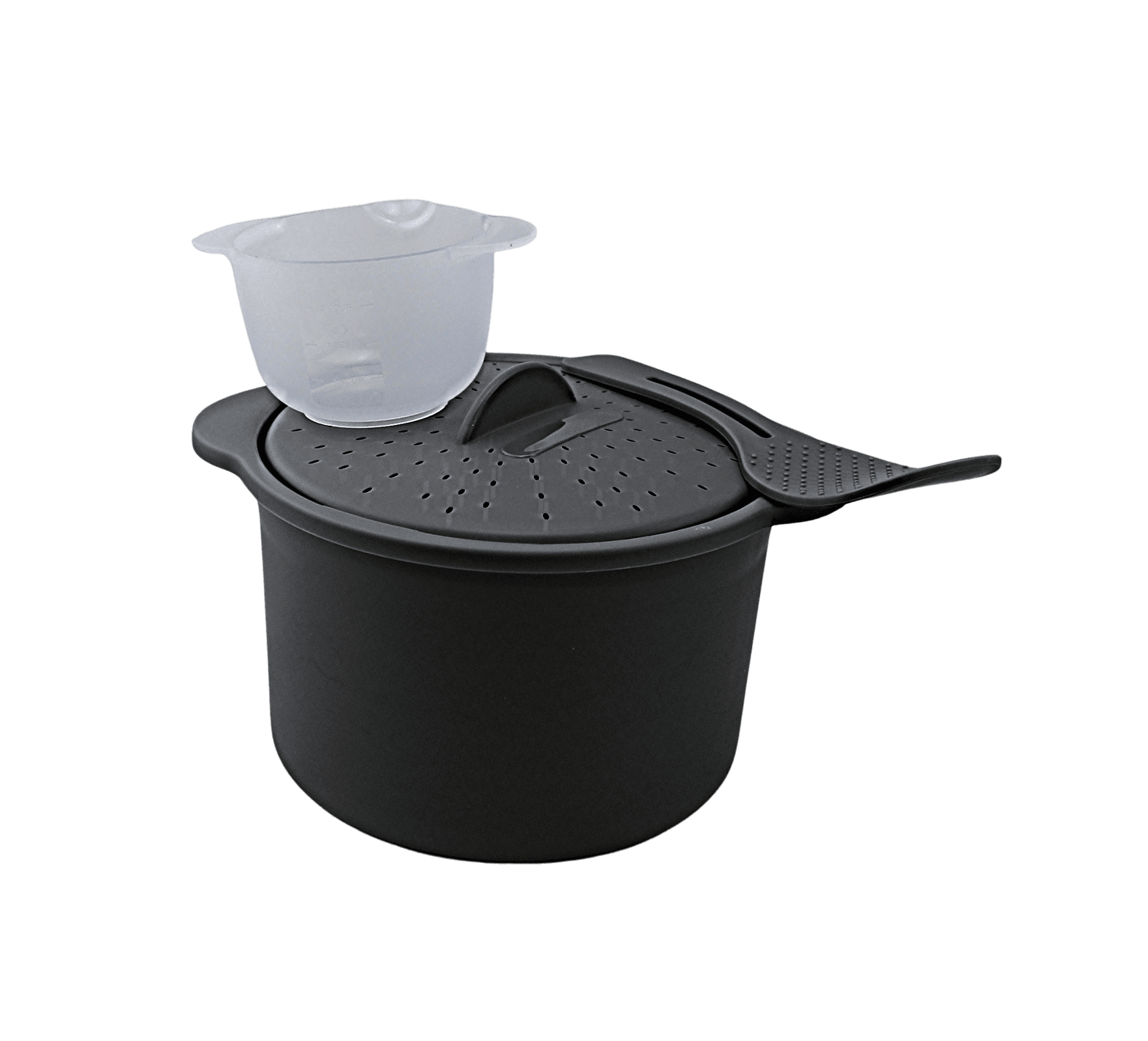 Dependable Industries Inc. Essentials Multi Use Microwave Rice and Grain Cooker Vegetable Steamer with Mixing Serving Paddle and Measuring Cup  2.7L