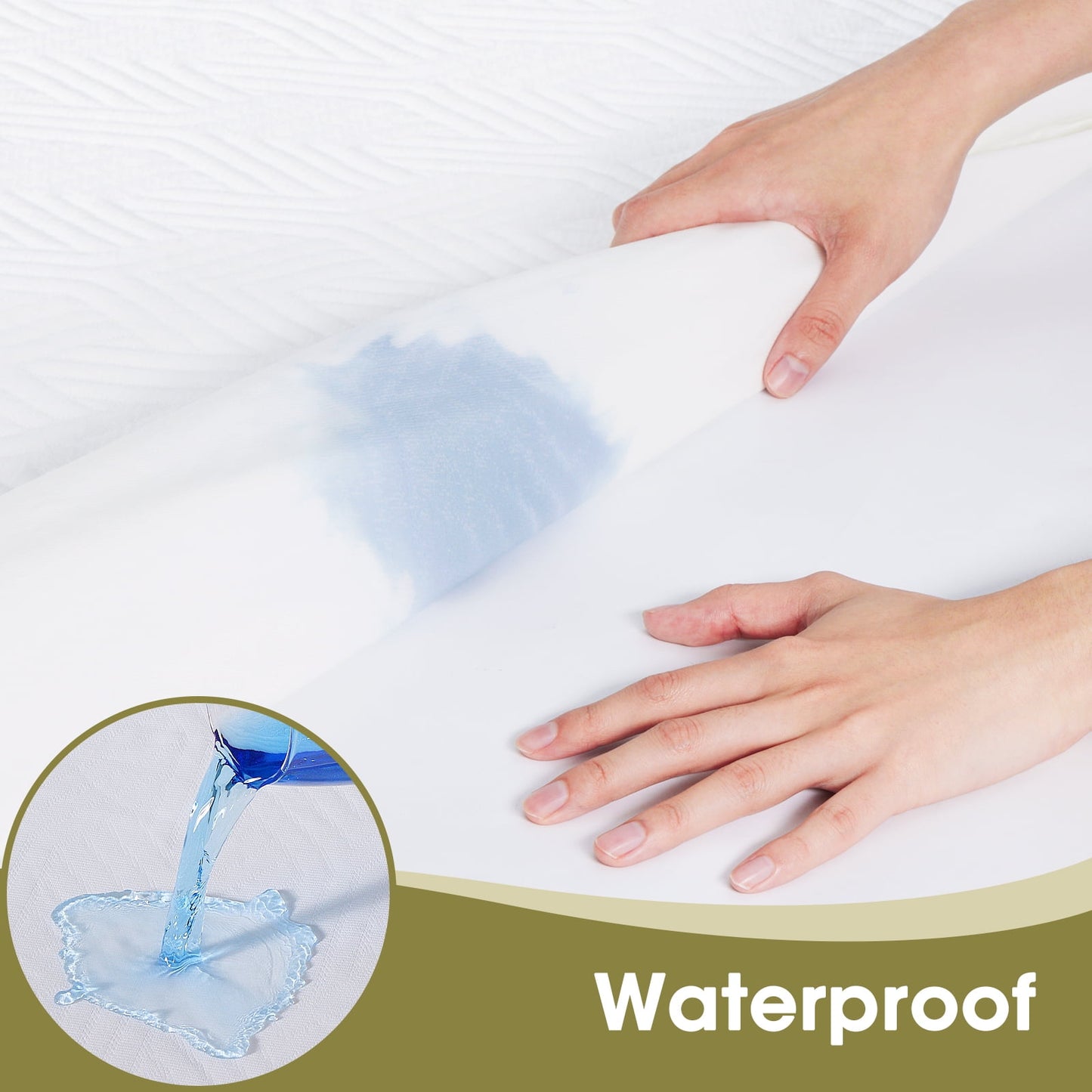Queen Size Waterproof Mattress Protector Viscose Made from Bamboo Cooling Mattress Pad Cover Breathable Soft 3D Air Fabric Noiseless Washable Fitted Sheet with Deep Pocket Up to 21"