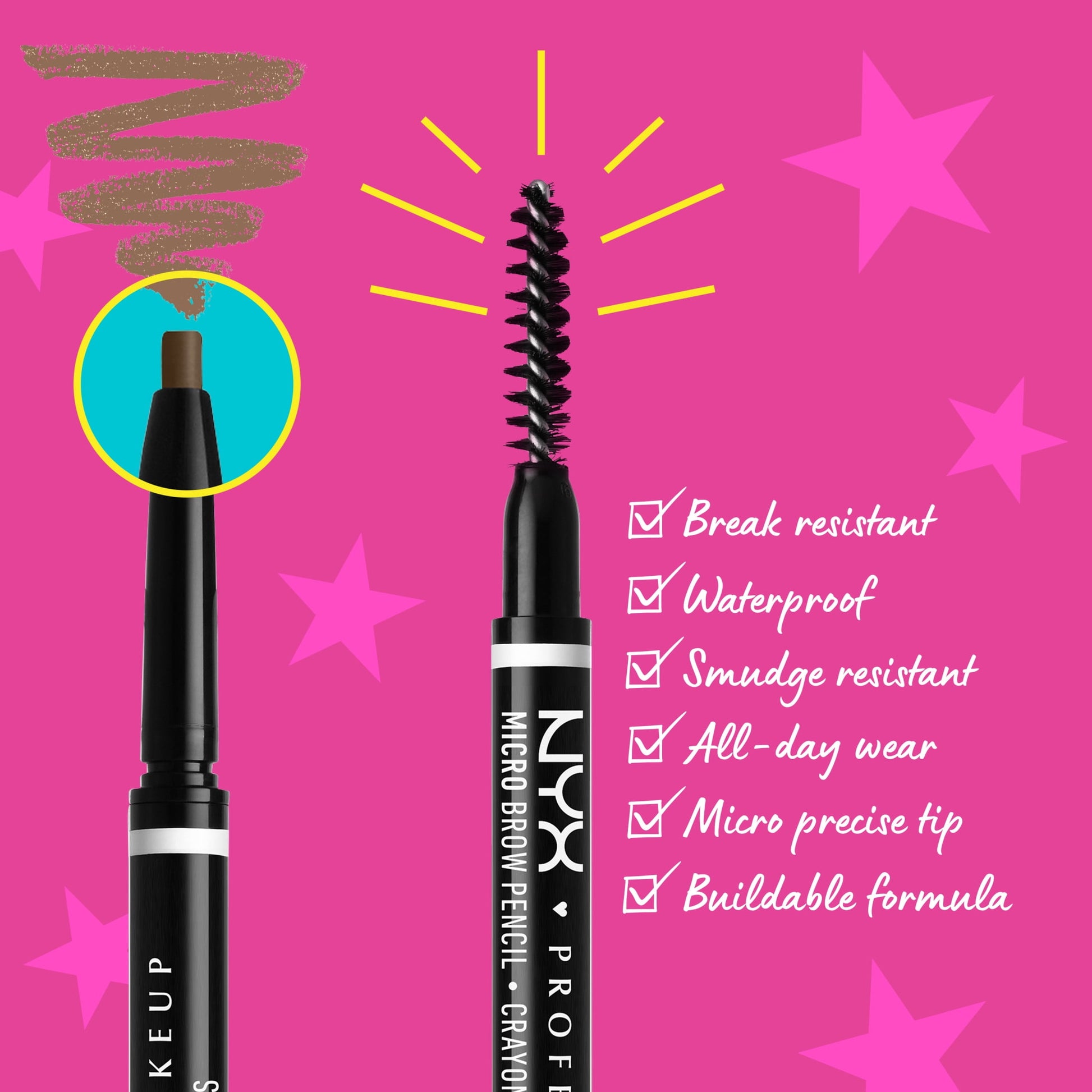 NYX Professional Makeup Micro Vegan EyeBrow Pencil, Espresso, 0.003 oz