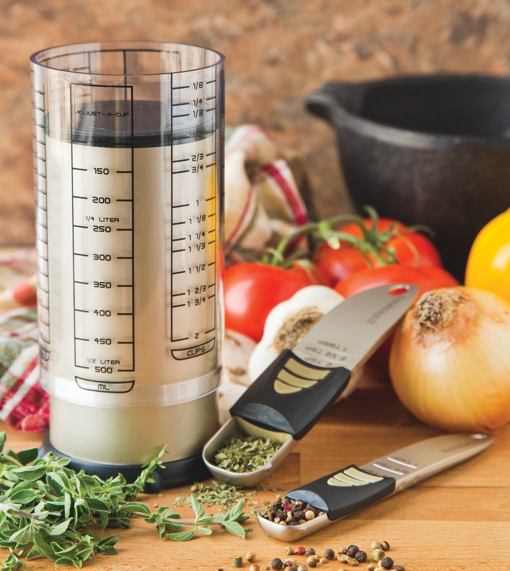 KitchenArt 2 Cup Baker's Pro Essentials Adjust-A-Measure 3-Piece Gift Set, Tablespoon, Teaspoon and Measuring Cup