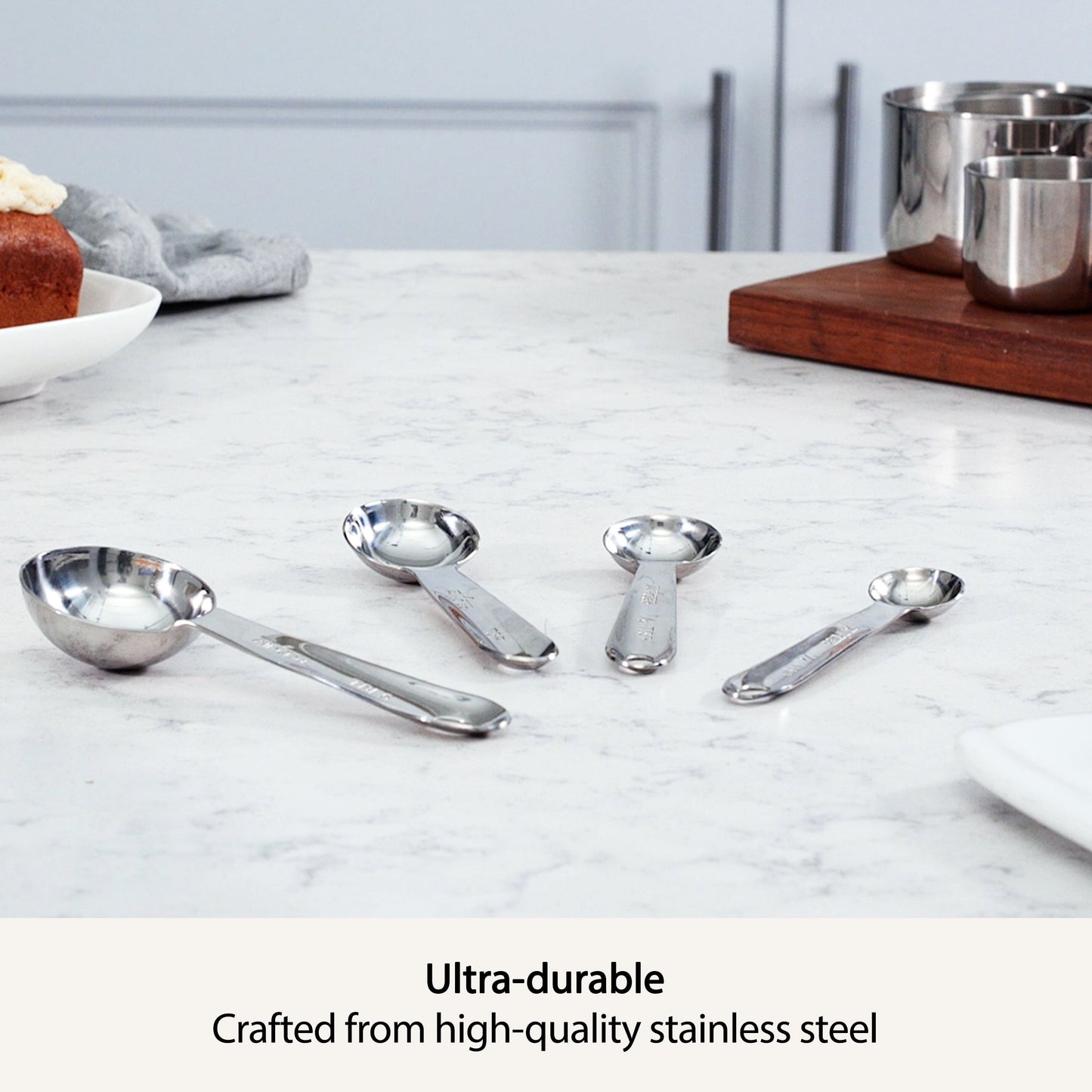 All-Clad Stainless Steel Measuring Spoon Set, 4-Piece, Silver