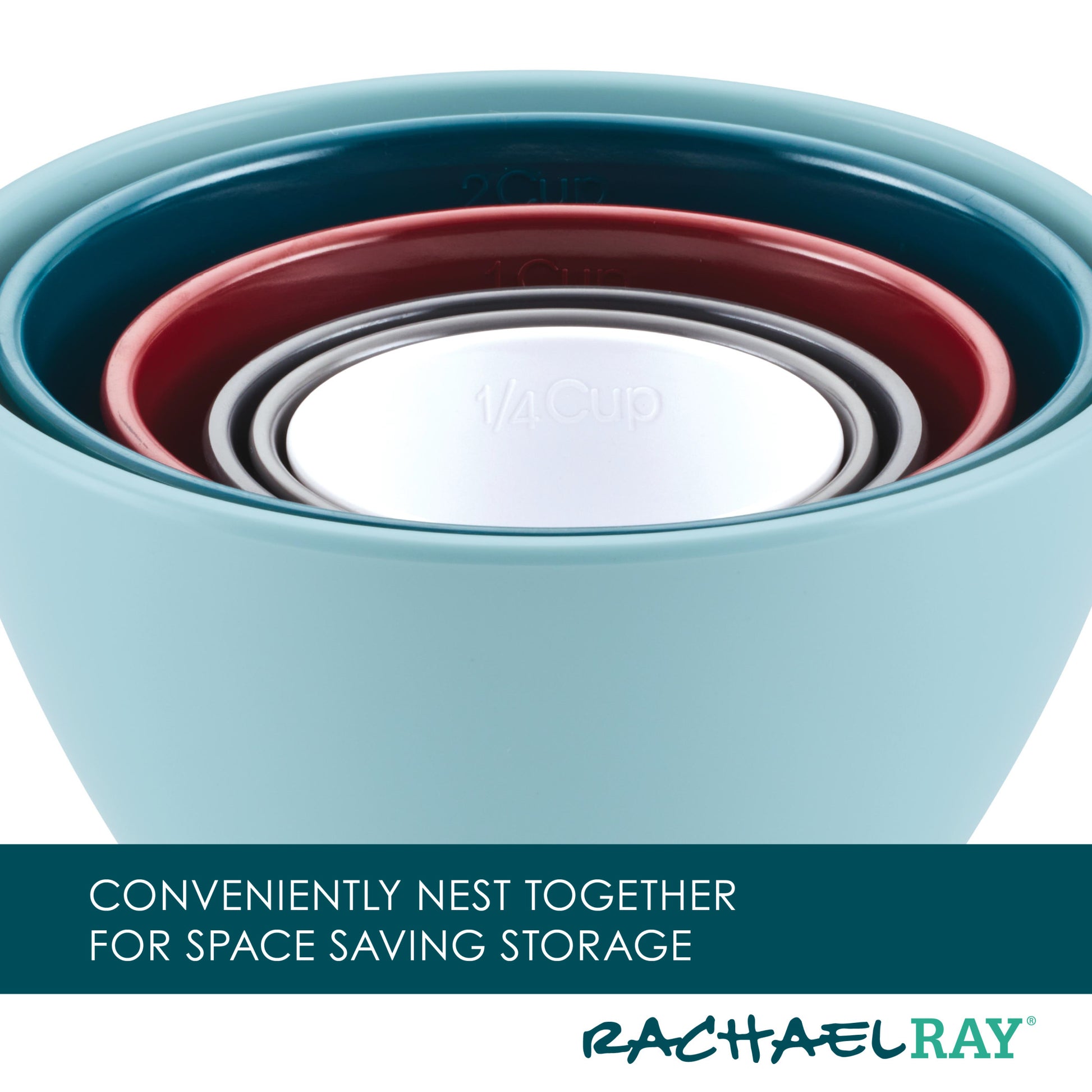 Rachael Ray Create Delicious Melamine Nesting Measuring Cups, 6-Piece, Assorted Colors