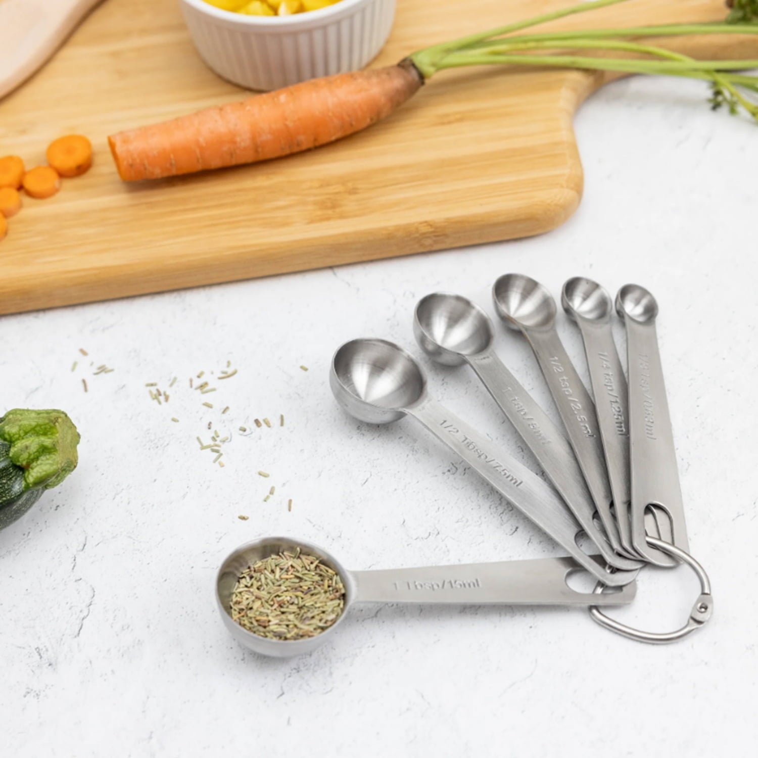 Better Houseware Stainless Steel Measuring Spoon 6 Piece Set, 83105