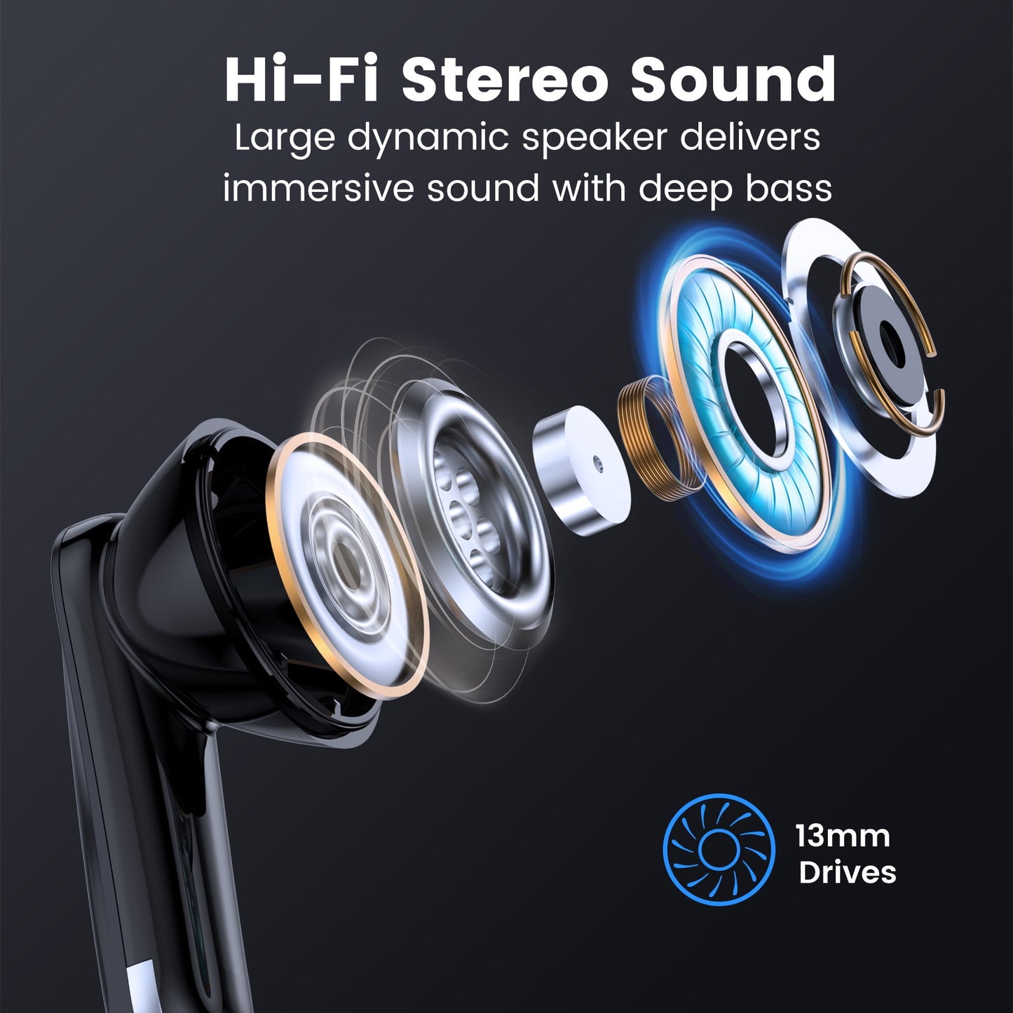 VEAT00L P91 Wireless Earbuds, Bluetooth Headphones V5.4 Stereo Ear buds with Noise Cancelling Mics, 60H Playback Mini Case with Dual LED Display, IP7 Waterproof in-Ear Earphones for Android iOS