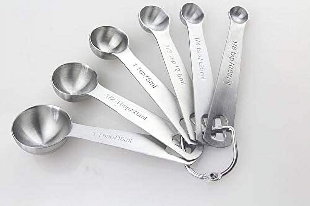 TECHTONGDA Stainless Steel Measuring Spoons Set 6 Pieces New