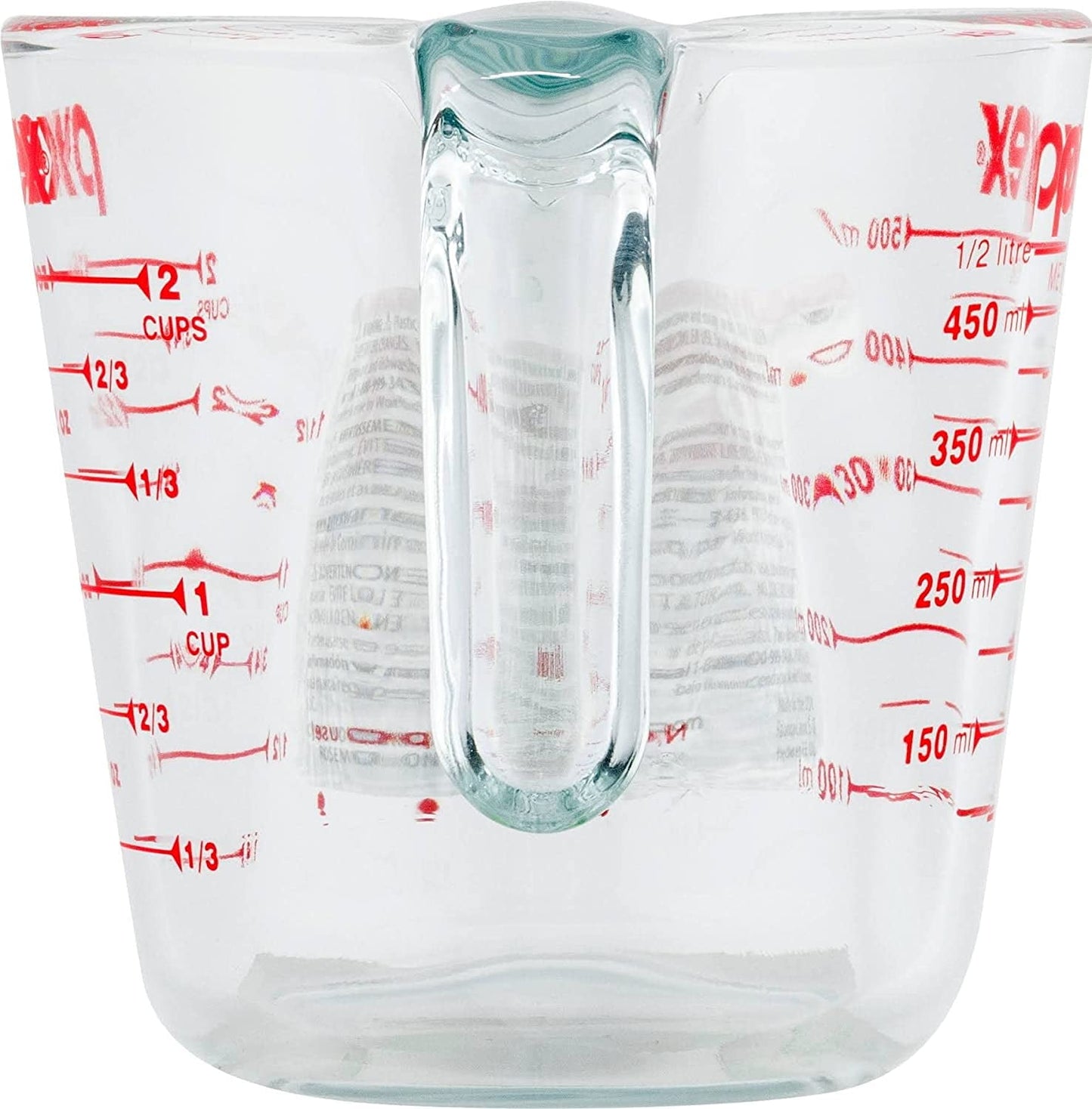 Pyrex Prepware 6001075 2-cup Measuring Cup, Red Graphics, Clear