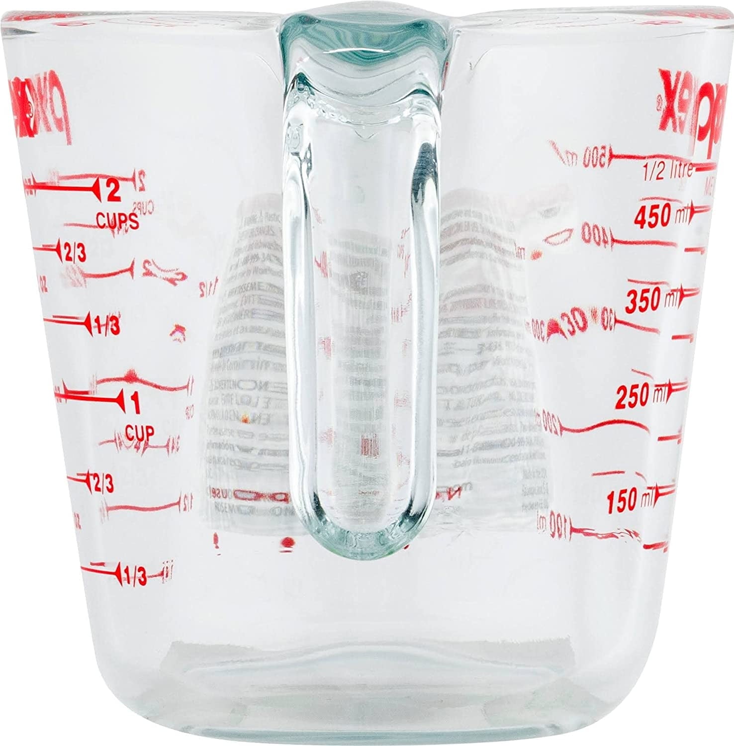 Pyrex Prepware 6001075 2-cup Measuring Cup, Red Graphics, Clear