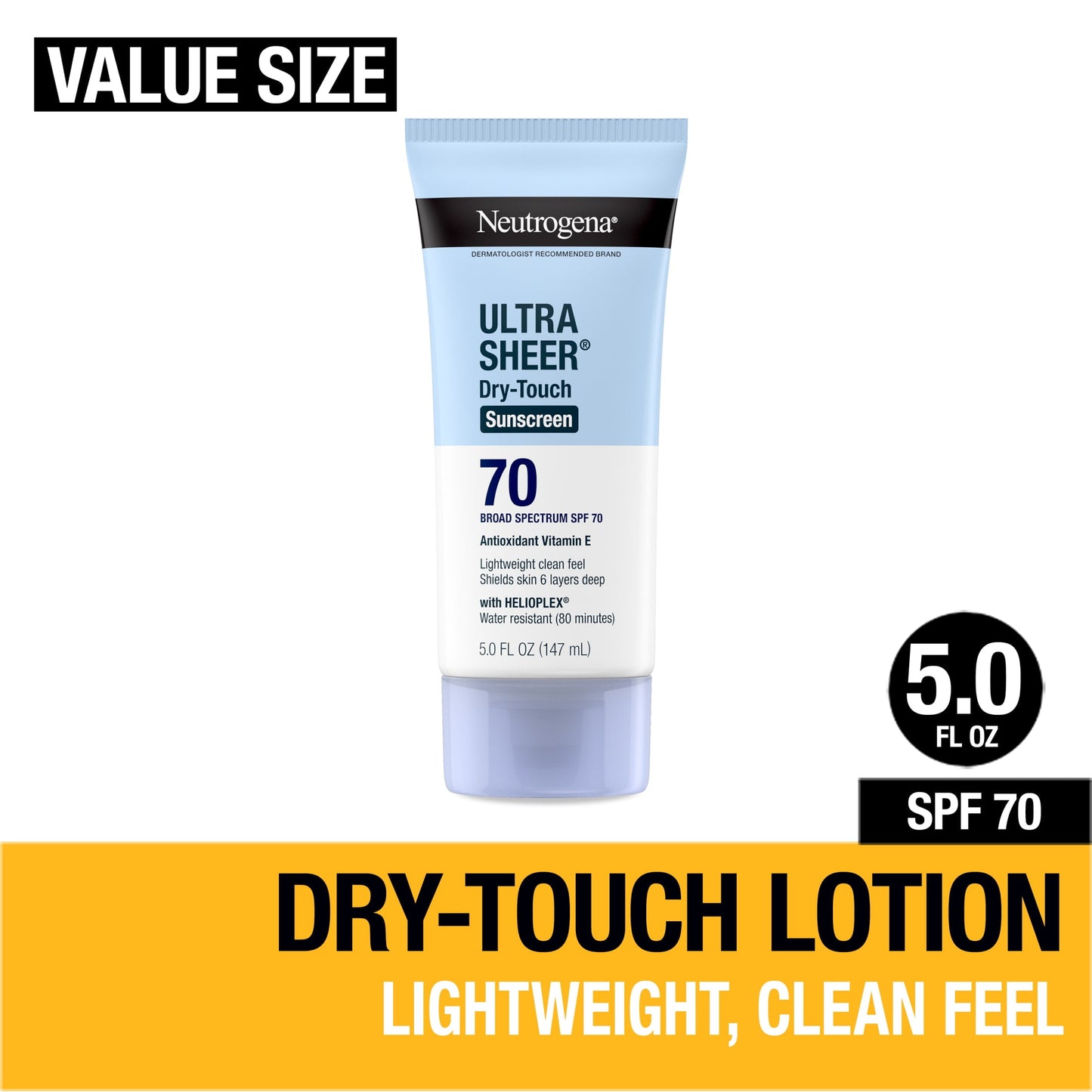 Neutrogena Ultra Sheer Dry-Touch SPF 70 Sunscreen Lotion, 5 fl. oz