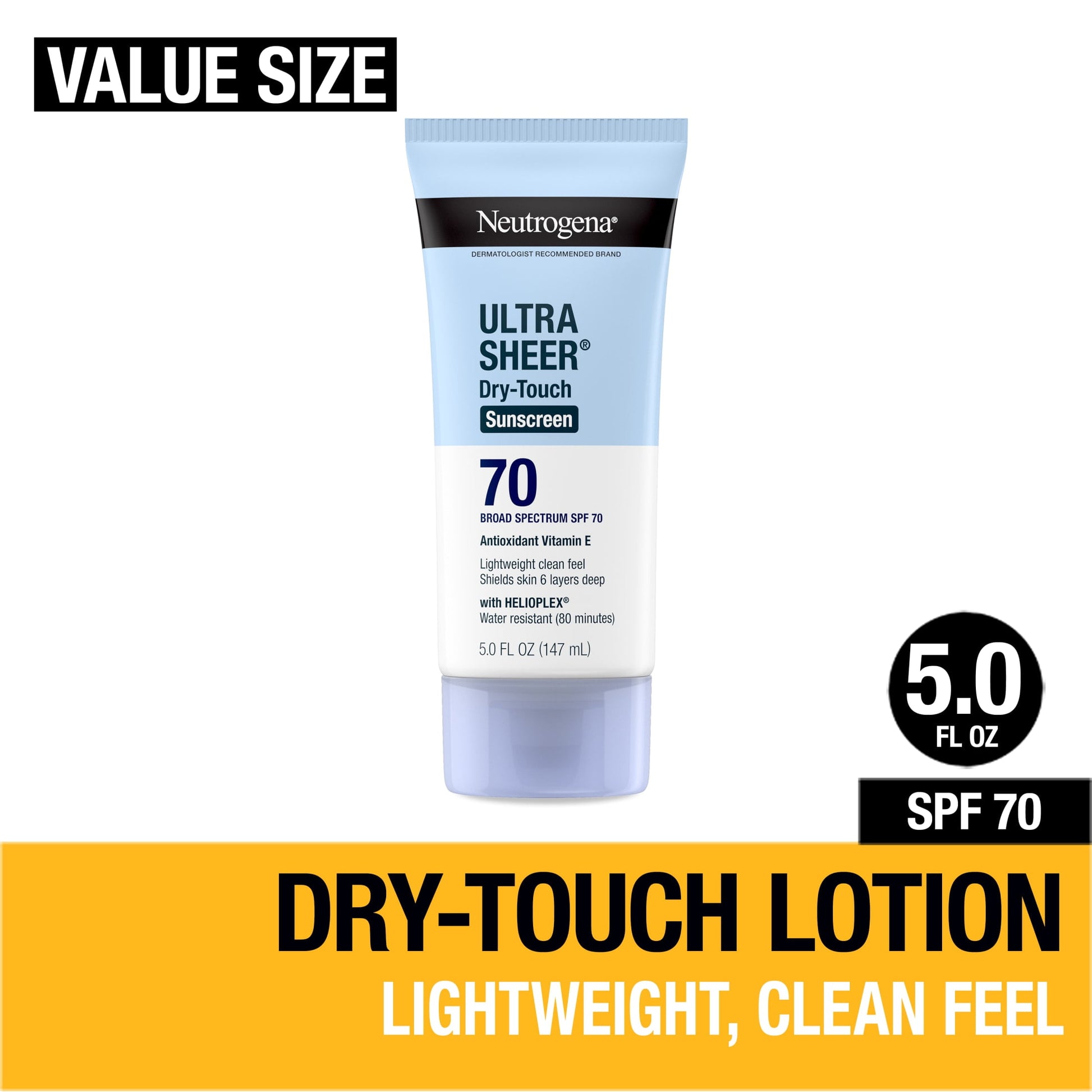 Neutrogena Ultra Sheer Dry-Touch SPF 70 Sunscreen Lotion, 5 fl. oz