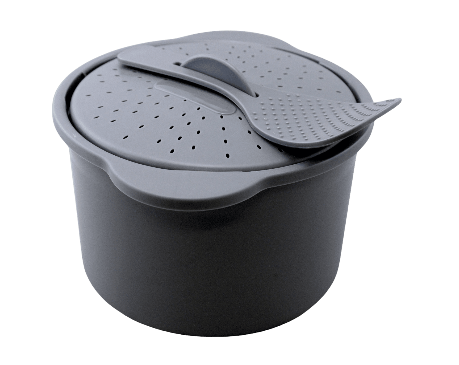 Dependable Industries Inc. Essentials Multi Use Microwave Rice and Grain Cooker Vegetable Steamer with Mixing Serving Paddle and Measuring Cup  2.7L